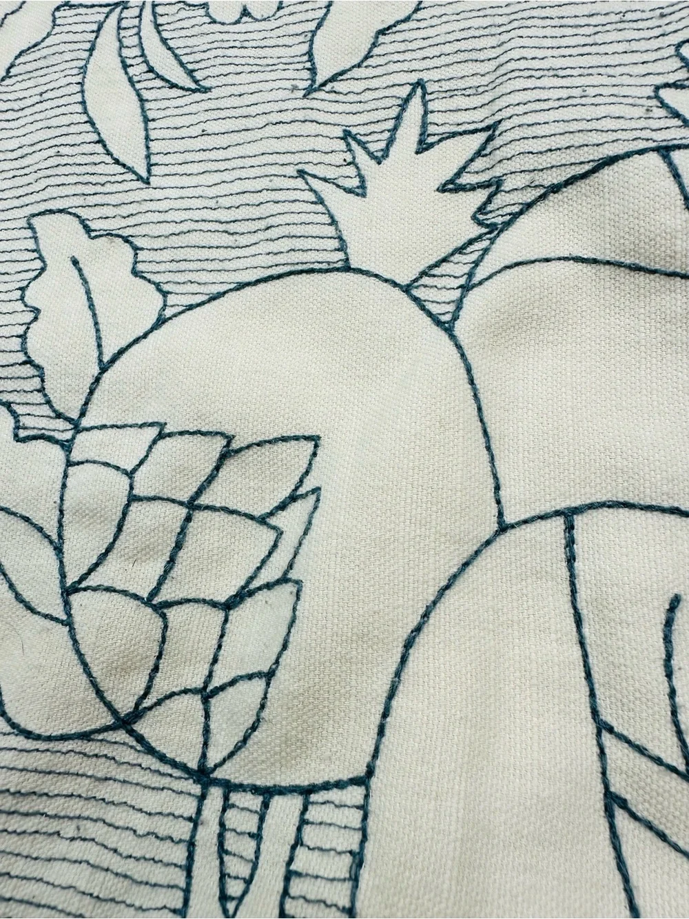 Threshold Studio McGee Cream with Blue Floral Embroidery Accent Pillow Case